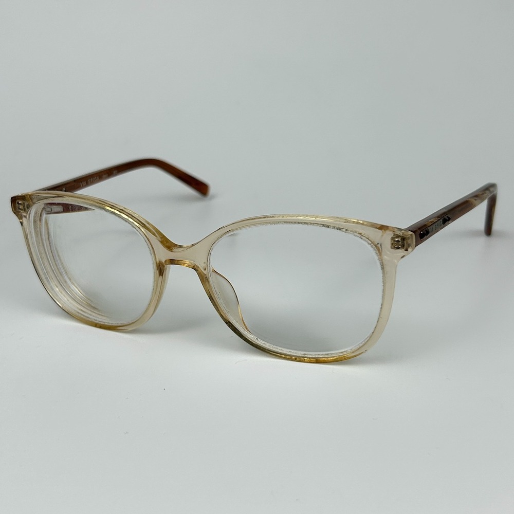 Via Spiga Nella 600 Womens Eyeglasses Frame Clear & Brown Zyloware 52-18-135 mm